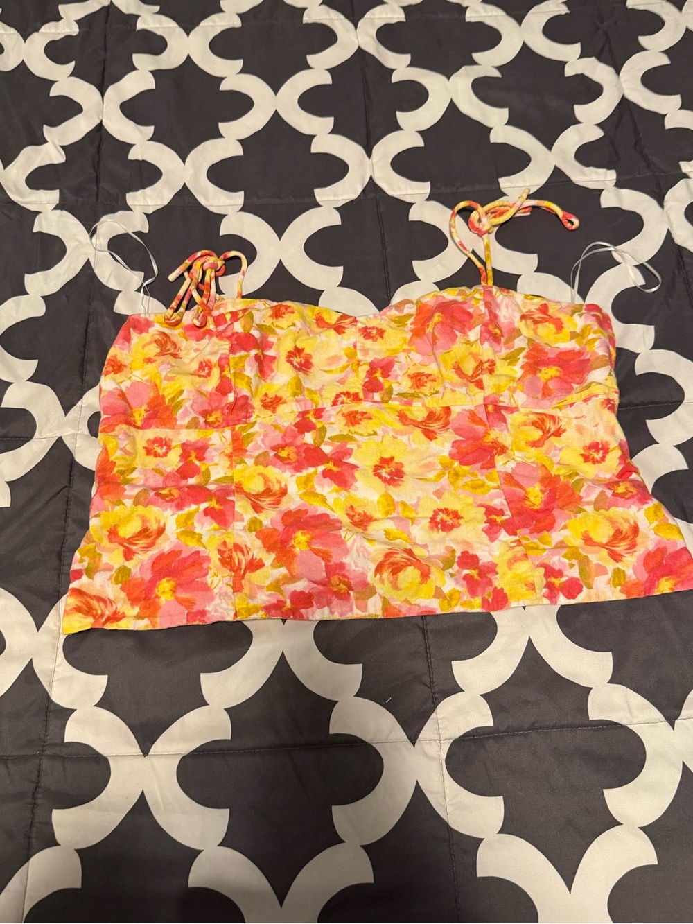 Old Navy Floral Tie-Strap Camisole in Yellow & Pink
